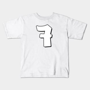 Number 7 white / black Kids T-Shirt